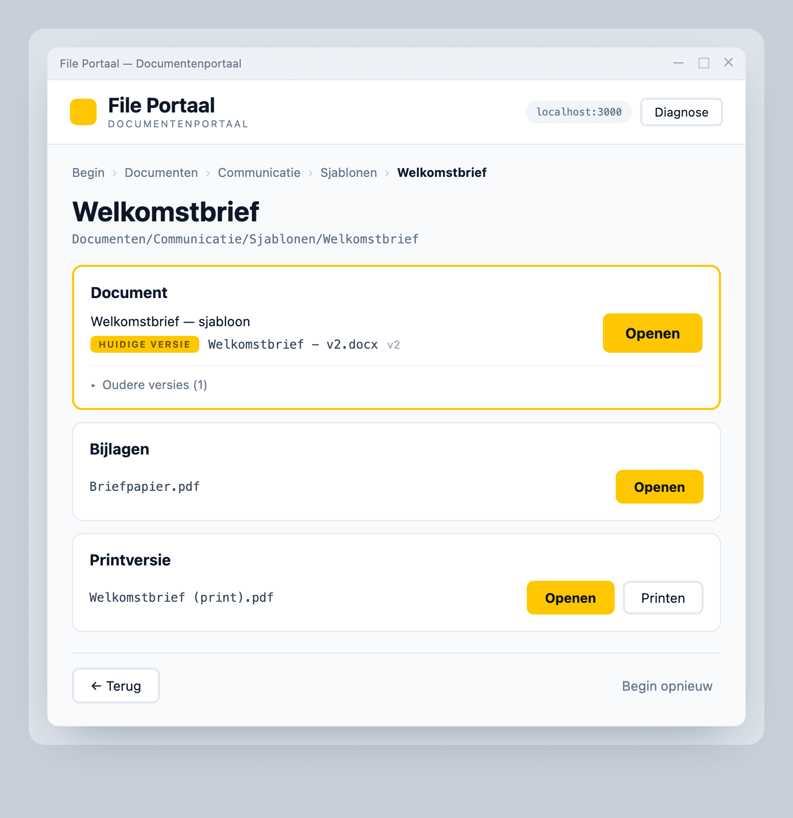 File Portaal — documentenportaal interface